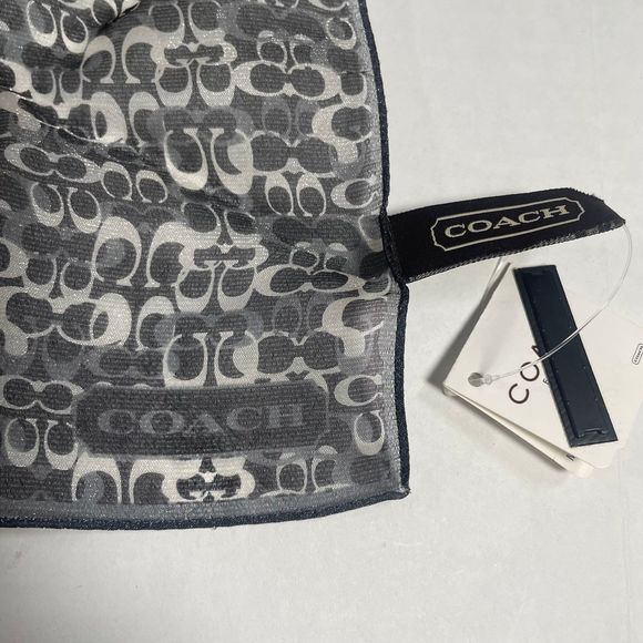 BNWT  Coach silk/nylon blend black/silver scarf PRICE FIRM - Picture 4 of 9